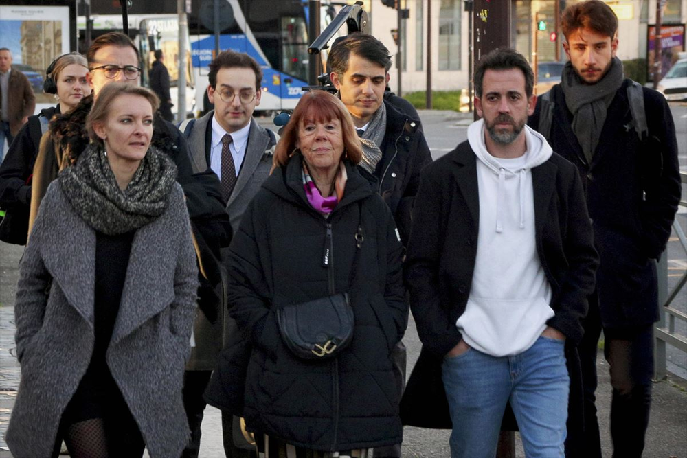Gisèle Pelicot, junto a su hija y abogados.