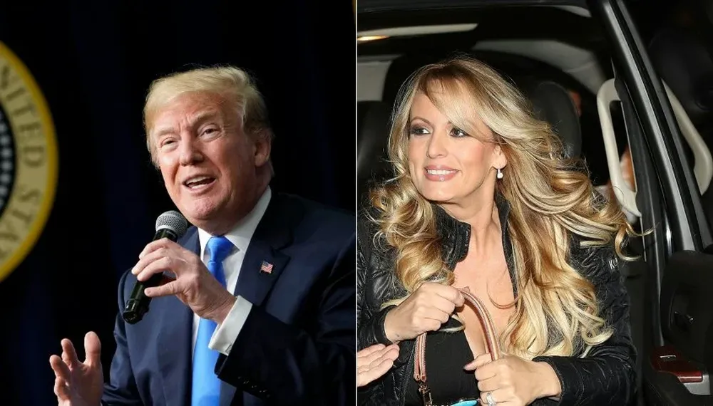 A la izquierda, el presidente de EEUU, Donald Trump. A la derecha, la actriz Stephanie Clifford, que utiliza el nombre artístico de Stormy Daniels. 