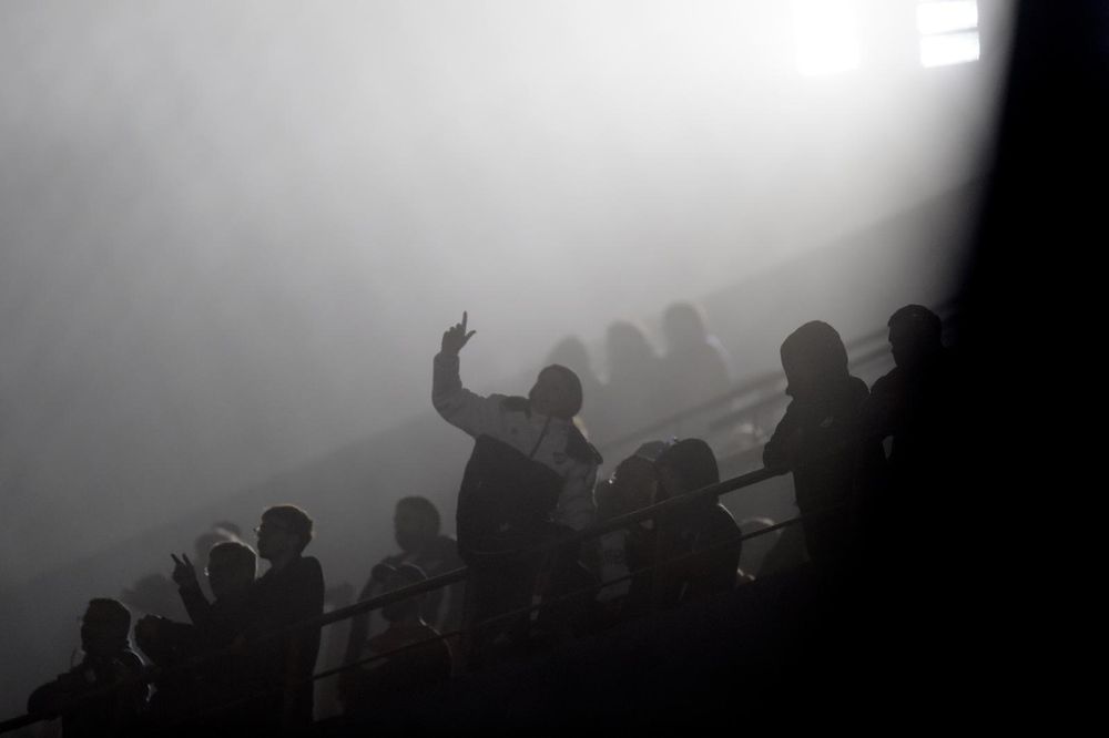 La hinchada de Nacional en el partido contra Juventud de Las Piedras