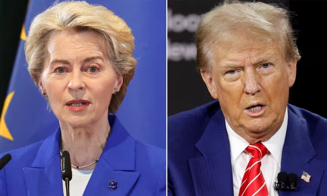 Úrsula von der Leyen y Donald Trump