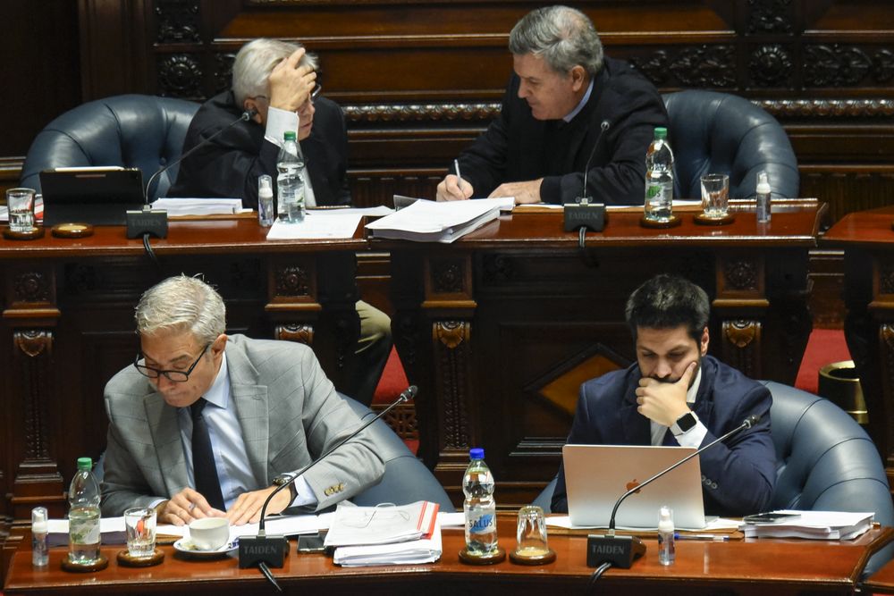 20250611 Tabaré Viera, Pedro Bordaberry, Robert Silva, Andrés Ojeda. Cámara de Senado. Senadores Colorados.