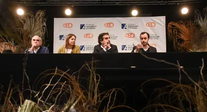 Los economistas De Haedo, Schandy, Lema e Iturralde durante la conferencia que organizó el CED