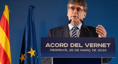 El expresidente de la Generalitat y candidato de Junts a las elecciones catalanas, Carles Puigdemont.
