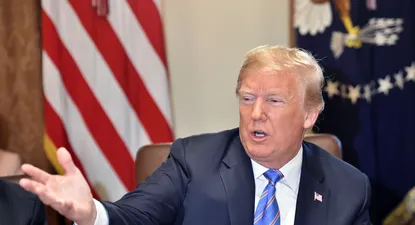 US President Donald Trump speaks during a cabinet meeting on July 18, 2018, at the White House in Washington, DC. / AFP / Nicholas Kamm