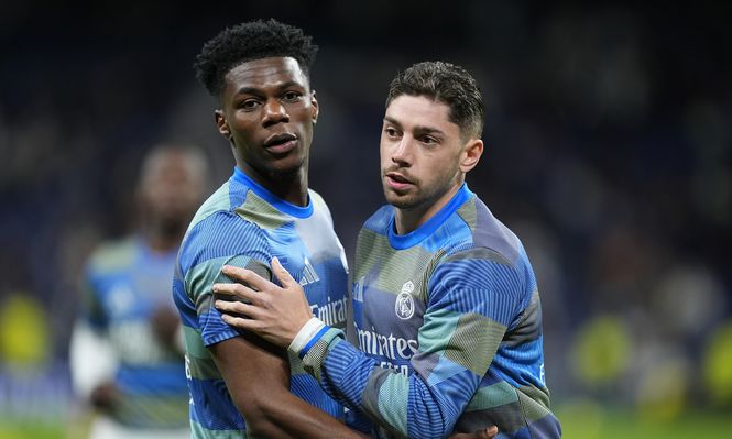 Los cracks del Real Madrid, el uruguayo Fede Valverde y el francés Aurelién Tchouaméni.