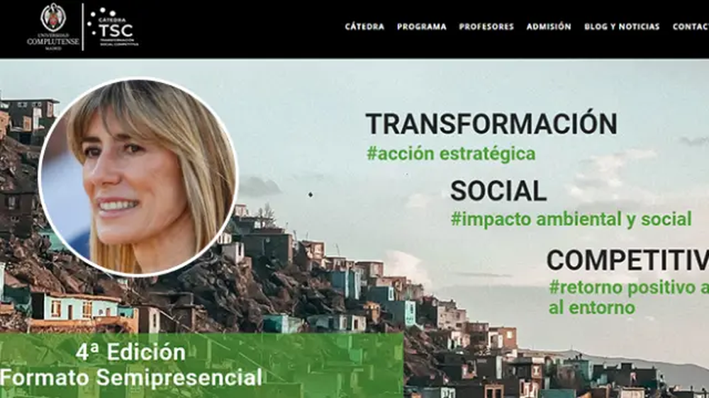 El máster de Begoña Gómez todavía aparece en la web de la universidad