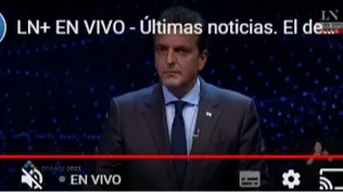 Sergio Massa en la apertura de su exposición