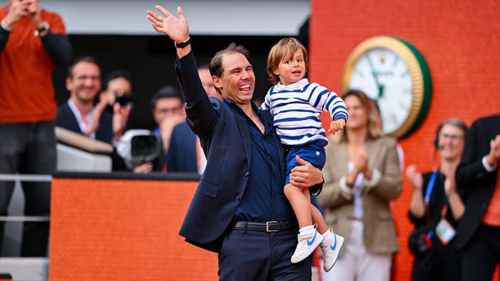Rafael Nadal junto a su primogénito, Rafa.