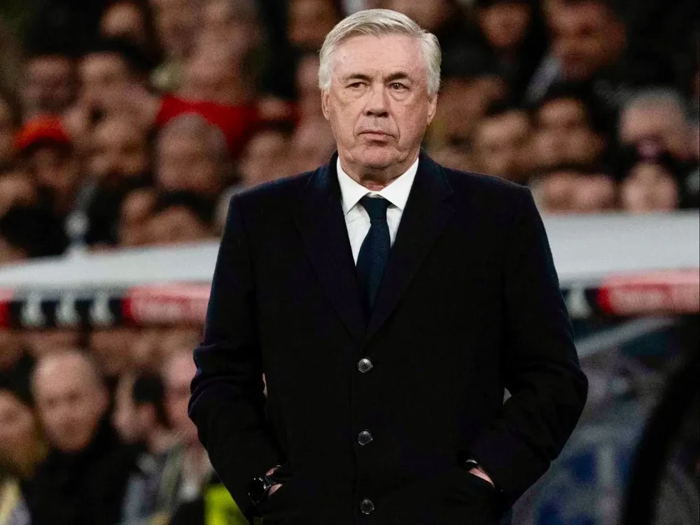 Ancelotti en rueda de prensa.