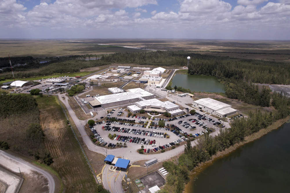 Vista aérea del centro de detención Krome, en Miami. 