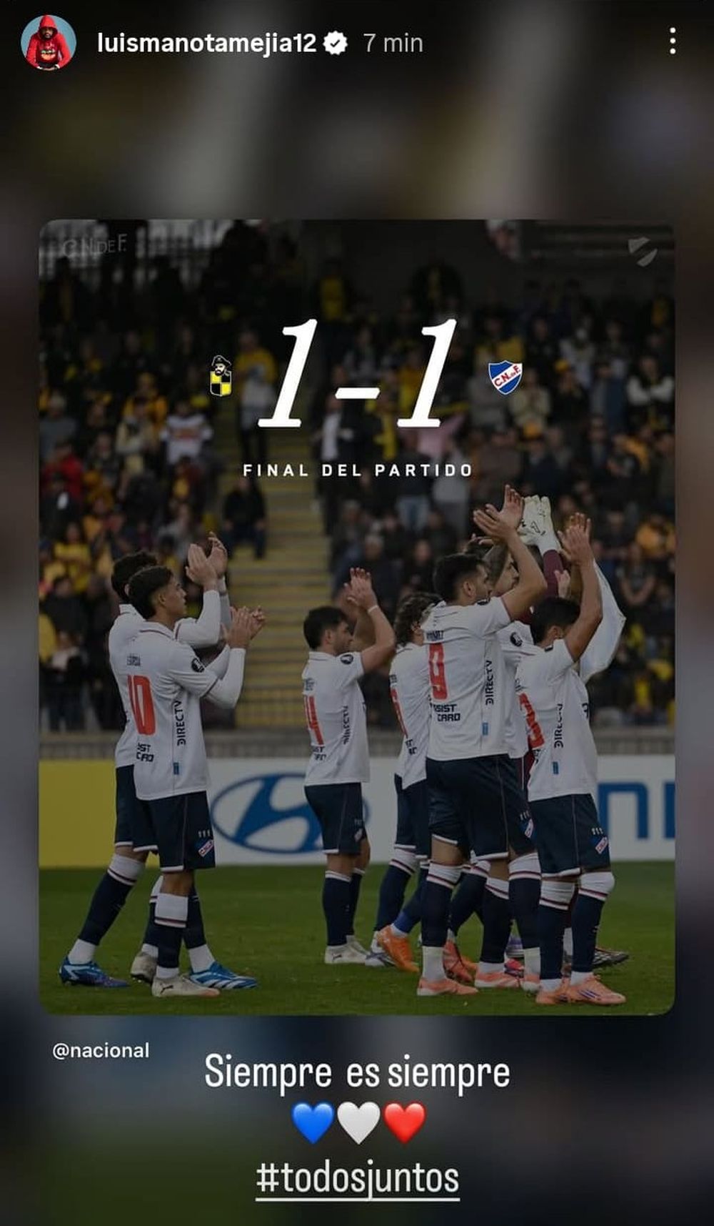 El mensaje de Luis Mejía tras el empate de Nacional ante Coquimbo