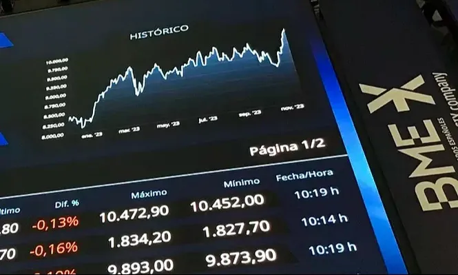 Interior de la Bolsa de Madrid