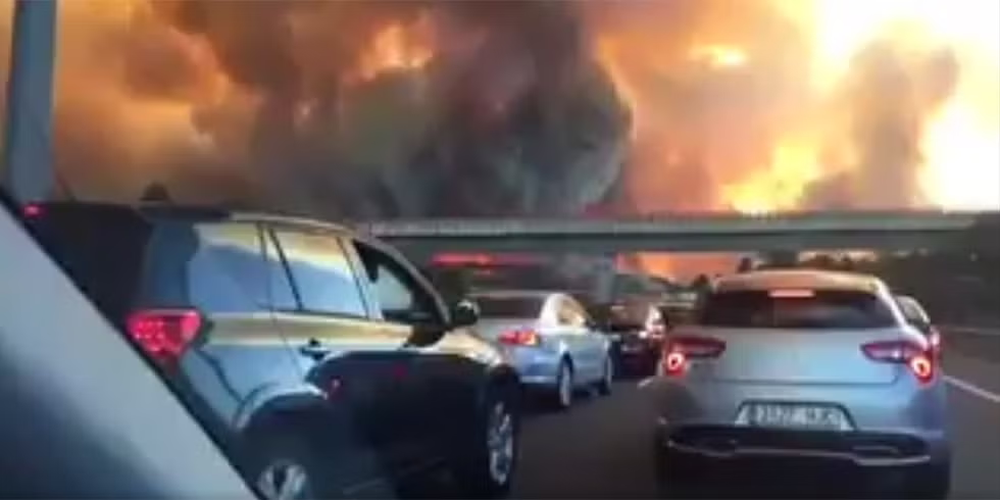 Recomendaciones para los conductores que se enfrenten a un incendio forestal.