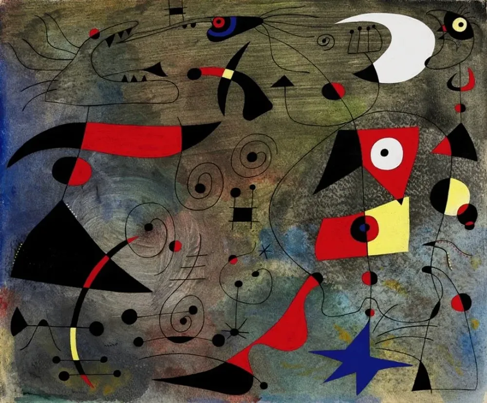 Femme et oiseaux, del pintor catalán Joan Miró