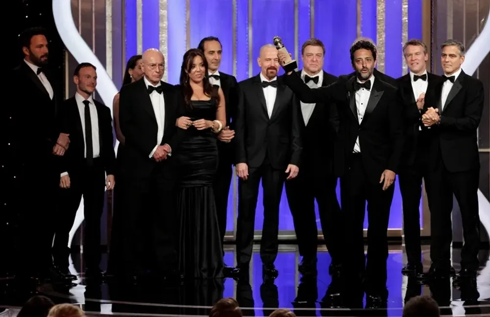 El staff de Argo recibiendo su Globo de Oro