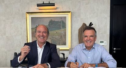 Agustín Tafernaberry, CEO de Itau Uruguay y Martín Guerra, socio fundador de Handy