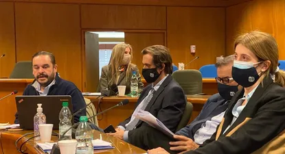 Juan Ignacio Buffa, Adriana Zumarán, Nicolás Chiesa, Carlos María Uriarte y Fernanda Maldonado en la Comisión de Ganadería.