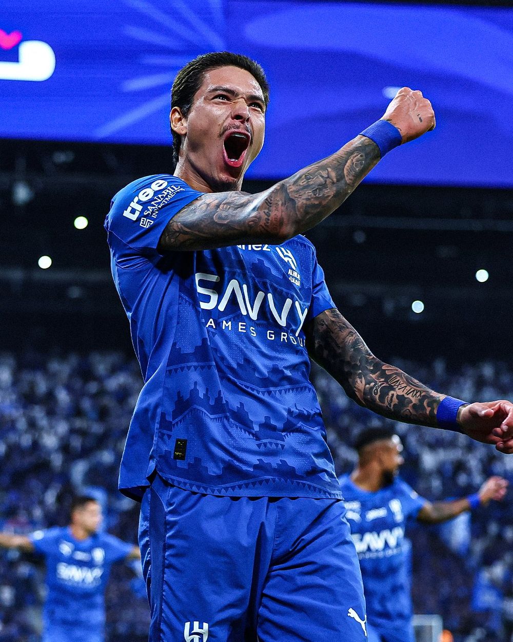 Darwin Núñez celebró un gol para Al-Hilal en la Saudi Pro League