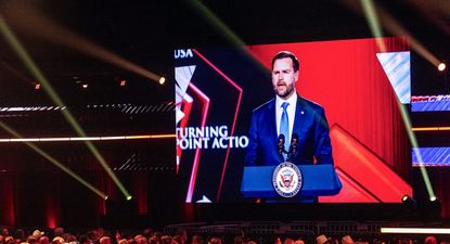 El vicepresidente JD Vance habla en el evento de Turning Point USA.&nbsp;