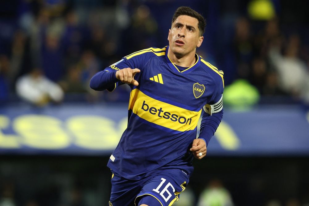 Miguel Merentiel celebrando su gol ante Talleres