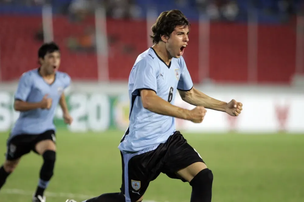 Leandro Cabrera jugando con Uruguay