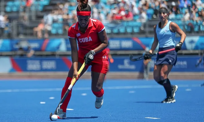 Yunia Milanés en el partido contra Uruguay