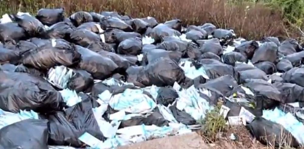 Bolsas con millones de mascarillas fueron halladas en dos puntos de Valdemoro.&nbsp;