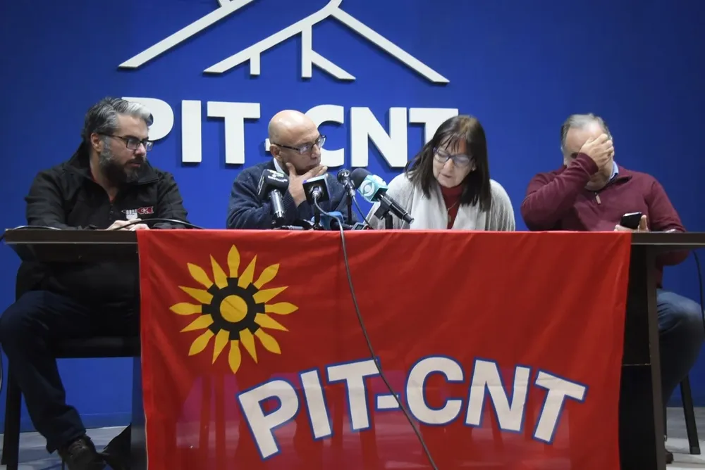 Conferencia de prensa del PIT-CNT. (Archivo)