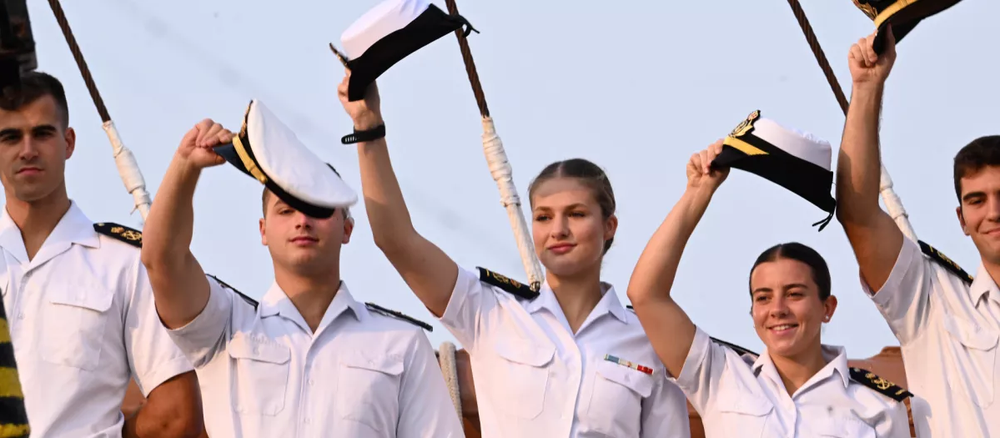 Doña Leonor, este miércoles a su llegada a Nueva York a bordo del Elcano