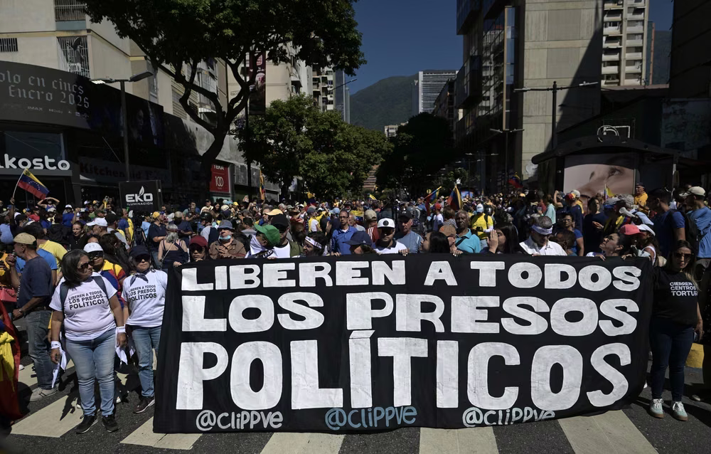 Marcha por la libertad de los presos políticos en Caracas