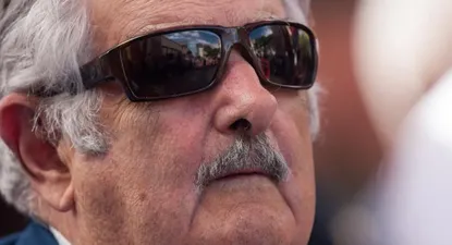 Mujica durante el acto en Caracas