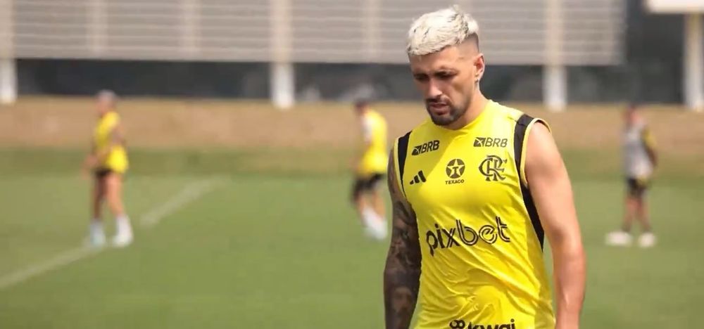 Giorgian de Arrascaeta en la práctica del lunes