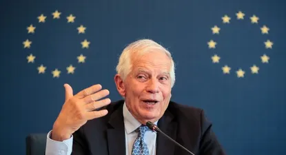 El alto representante europeo para la Política Exterior, Josep Borrell, da un discurso en la Universidad de Pekín (China)