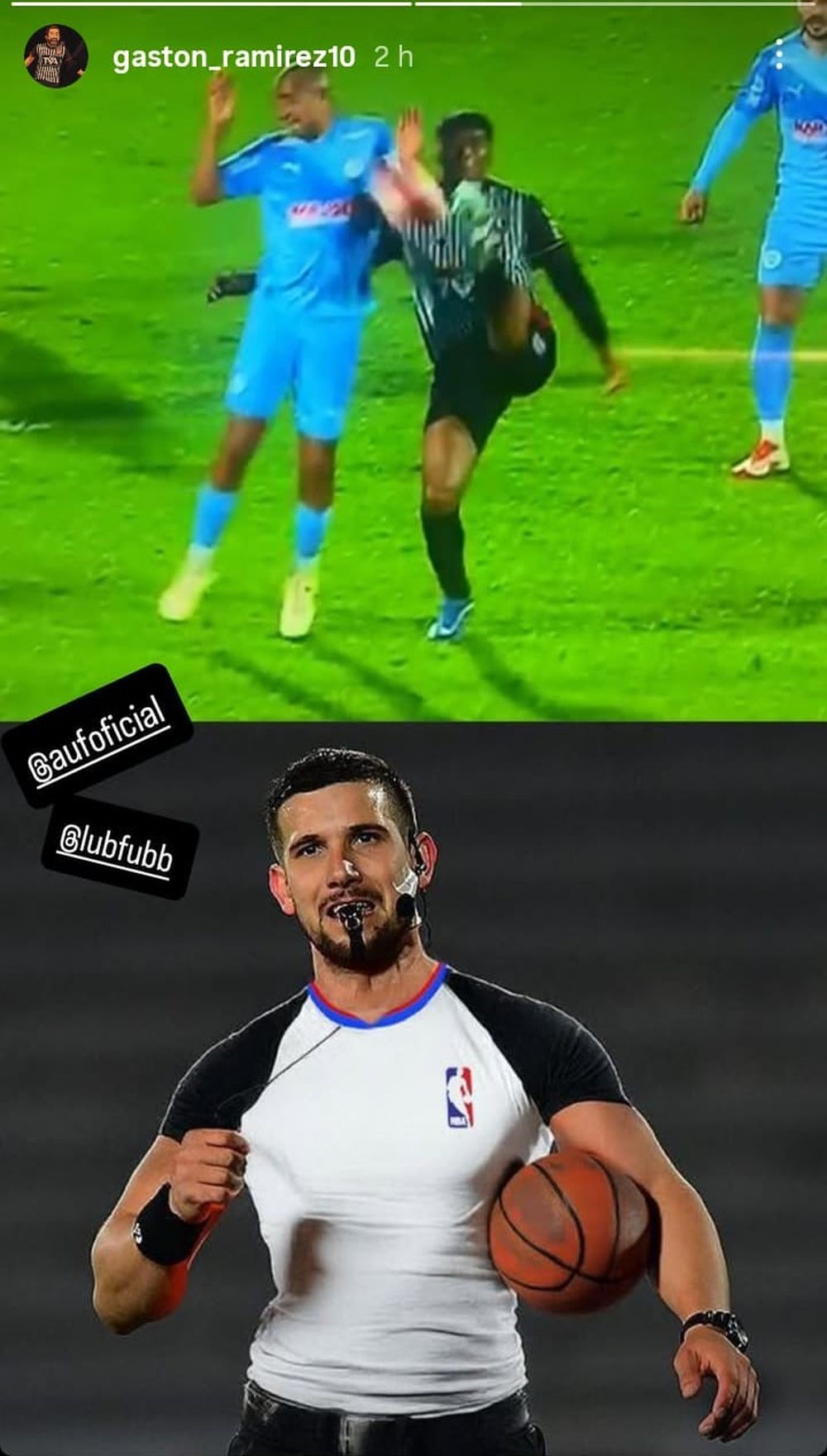 El fuerte meme de Gastón Ramírez contra el juez Bruno Sacarelo El fuerte meme de Gastón Ramírez contra el juez Bruno Sacarelo