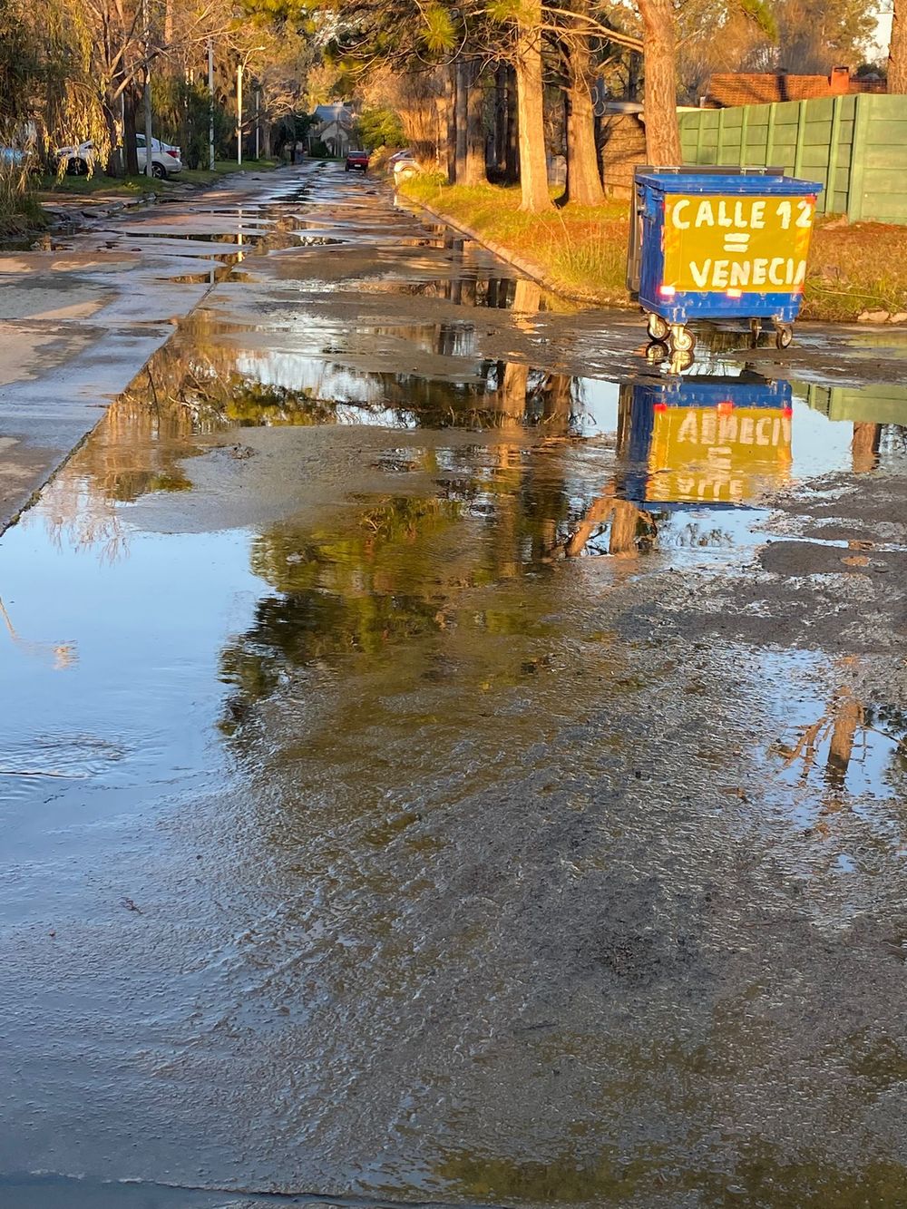 Calle de La Floresta que históricamente tiene problemas de inundaciones
