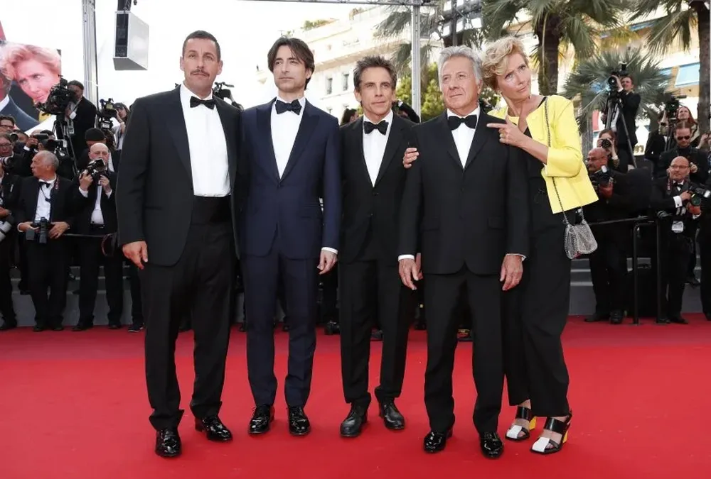 Adam Sandler, Noah Baumbach, Ben Stiller, Dustin Hoffman y Emma Thompson en Cannes.