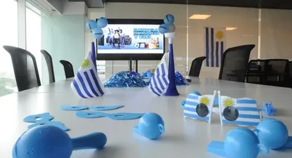 Preparación en las oficinas de Diageo para el Mundial