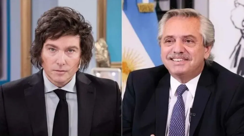 Javier Milei y Alberto Fernández