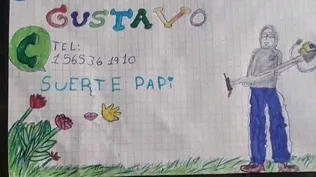 El dibujo de una niña de nueve años que ayudó a su padre a conseguir trabajo: Suerte papi