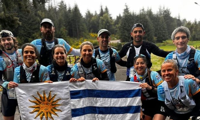 La selección uruguaya de trail en el Sudamericano de Trail y Montaña de Villa La Angostura, Argentina
