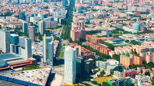 Vista aérea de la ciudad de Barcelona.