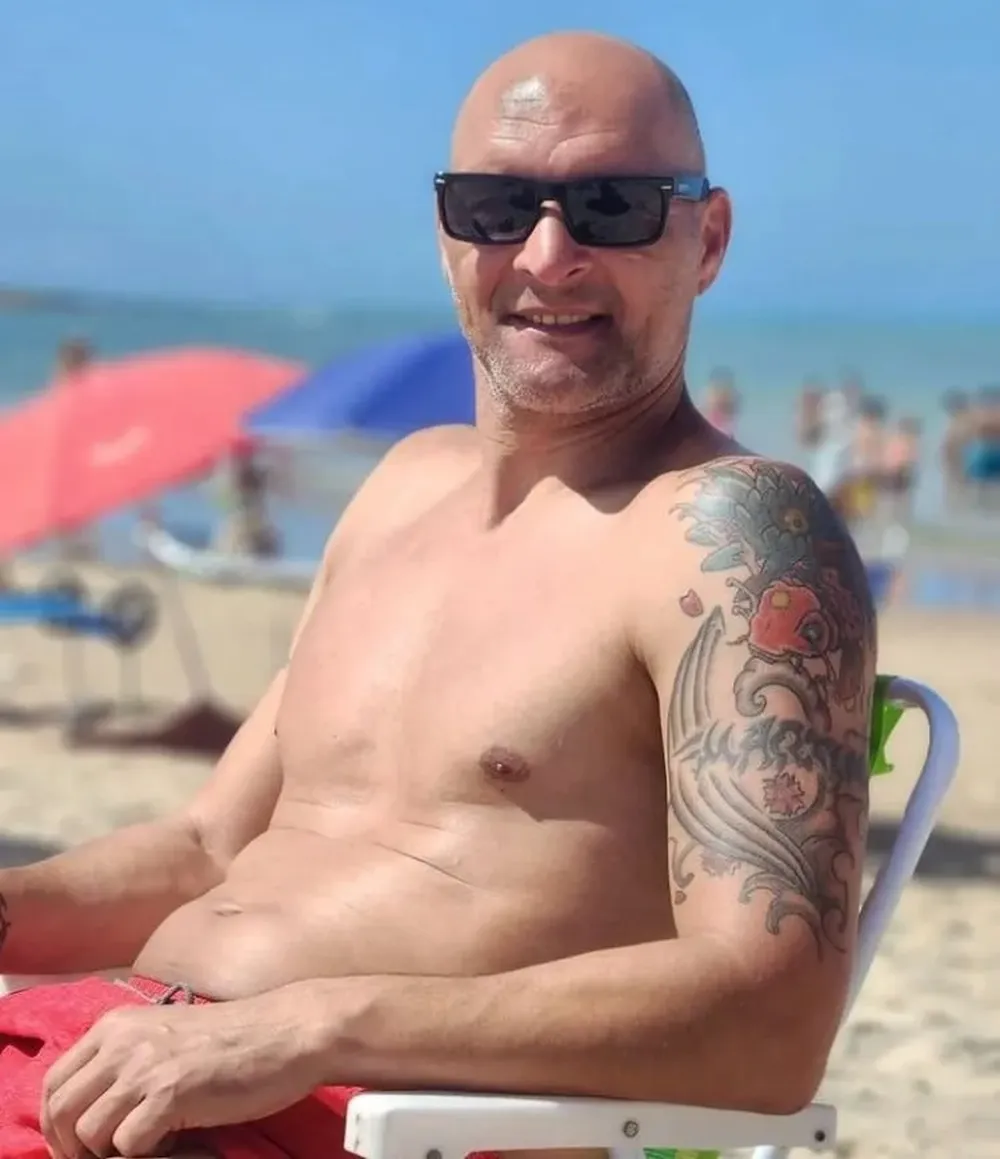 Pilipauskas disfrutando de la playa