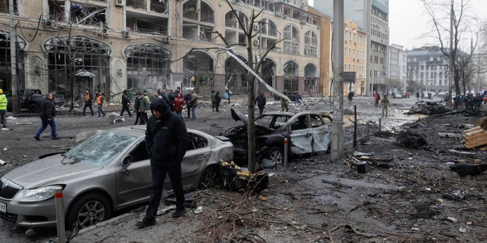 Cancillería condena el ataque ruso que dañó la embajada argentina en Kiev. Foto: Pablo Chiandoni