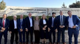 Dirigentes de la oposición en la Universidad Hebrea de Jerusalén en Israel