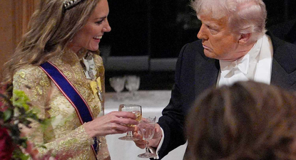 La princesa Kate Middleton y el deslumbrado presidente de los EE.UU., Donald Trump.