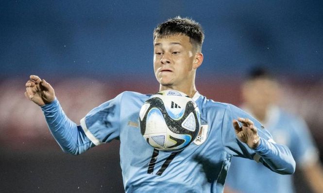 Matías Abaldo con la selección de Uruguay sub 20