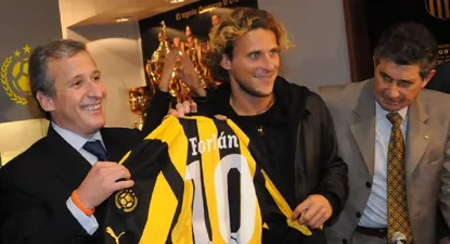 Juan Pedro Damiani, Diego Forlán y Fernando Morena