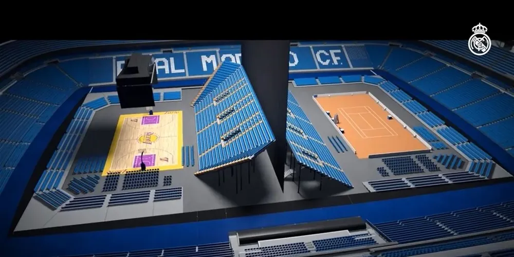 Un mini estadio de básquetbol y otro de tenis dentro del Bernabéu