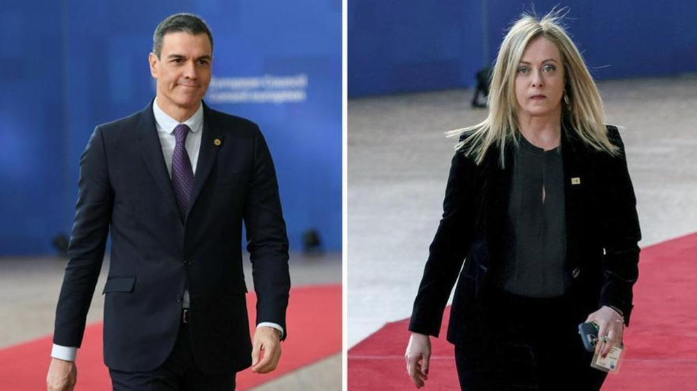 El presidente del Gobierno español, Pedro Sánchez y la primera ministra italiana, Giorgia Meloni.