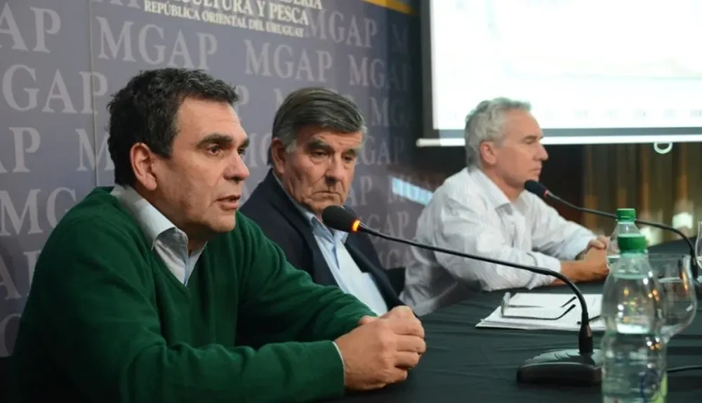 Edgardo Vitale, Francisco Muzio y Federico Fernández este miércoles informando sobre temas sanitarios